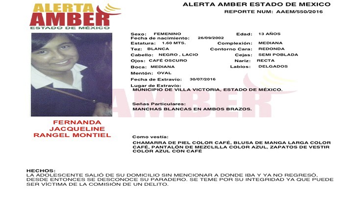 Alerta Amber Estado de México