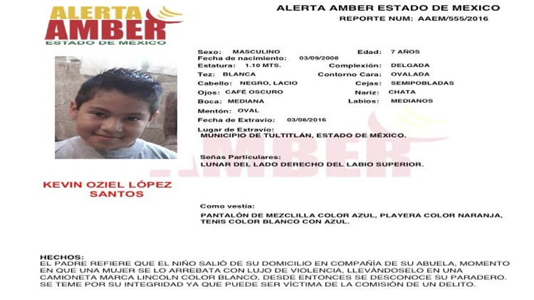 Alerta Amber Estado de México