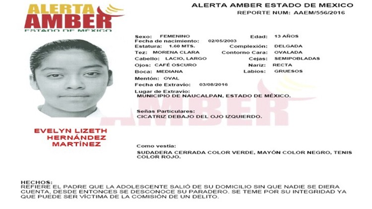 Alerta Amber Estado de México