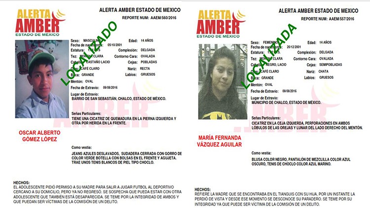 Informa la PGJEM la localización de dos menores reportados como desaparecidos en el EDOMÉX
