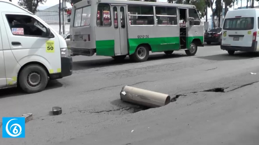 Derivado de la lluvias se registra hundimiento del suelo en la federal México-Puebla