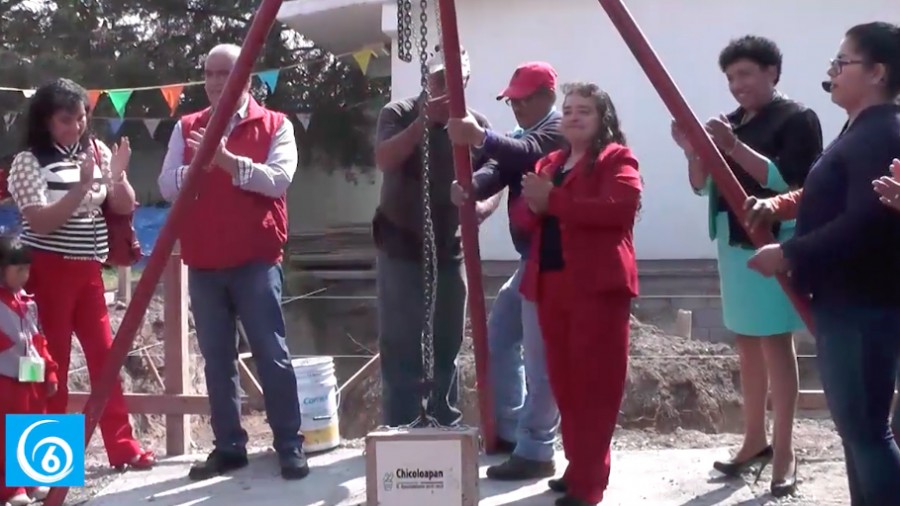 Colocan primera piedra de módulos sanitarios del preescolar Xilonen en Chicoloapan