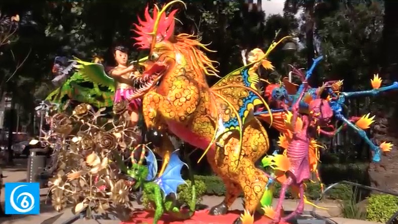 Artista de Chimalhuacán exhibe alebrijes gigantes en Paseo de Reforma