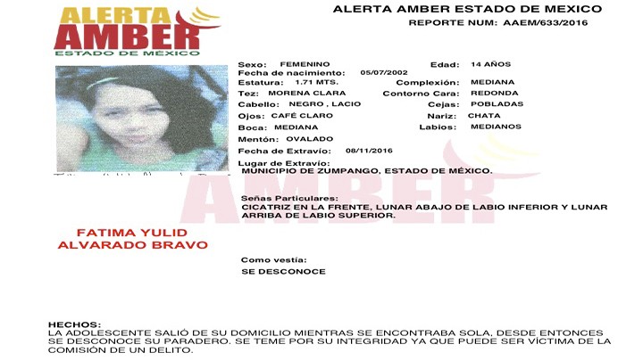 Alerta Amber Estado de México