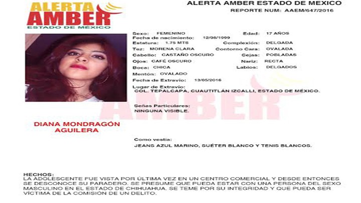 Alerta Amber Estado de México