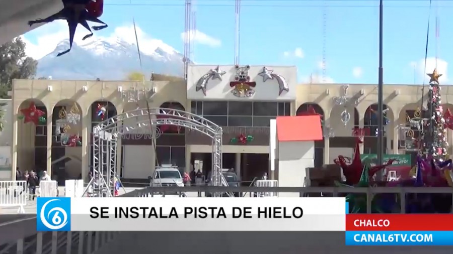 Instalan pista de hielo en el municipio de Chalco