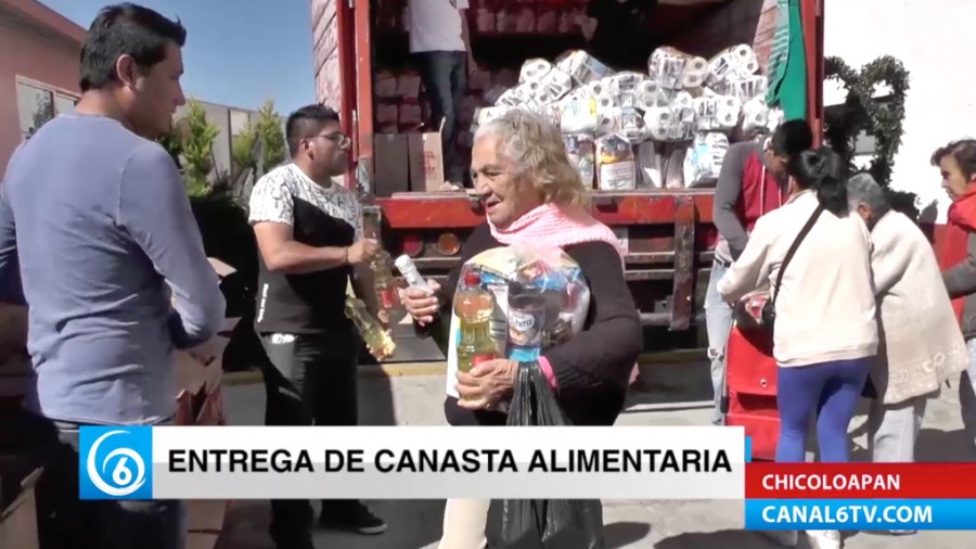 El Gobierno de Chicoloapan entrega apoyos de canasta alimentaria