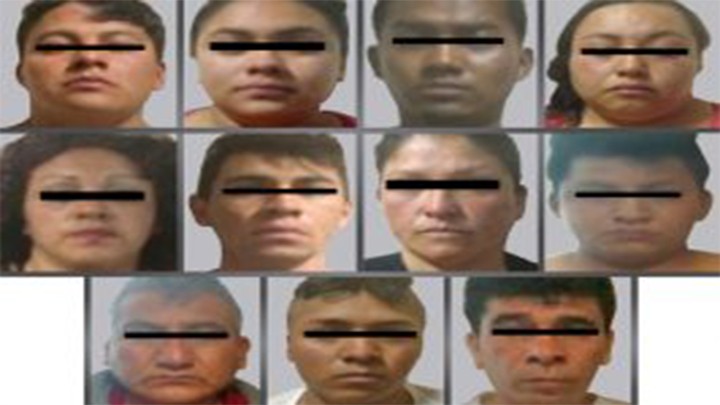 VINCULAN A PROCESO A 11 PRESUNTOS EXTORSIONADORES DETENIDOS EN IXTAPALUCA