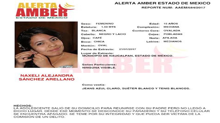 Alerta Amber Estado de México
