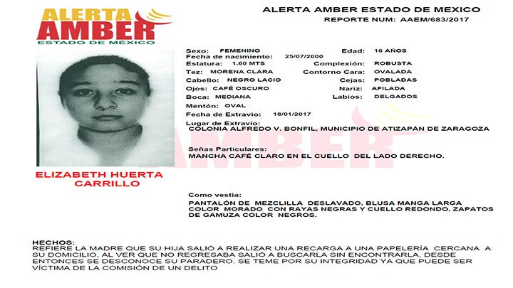 Alerta Amber Estado de México