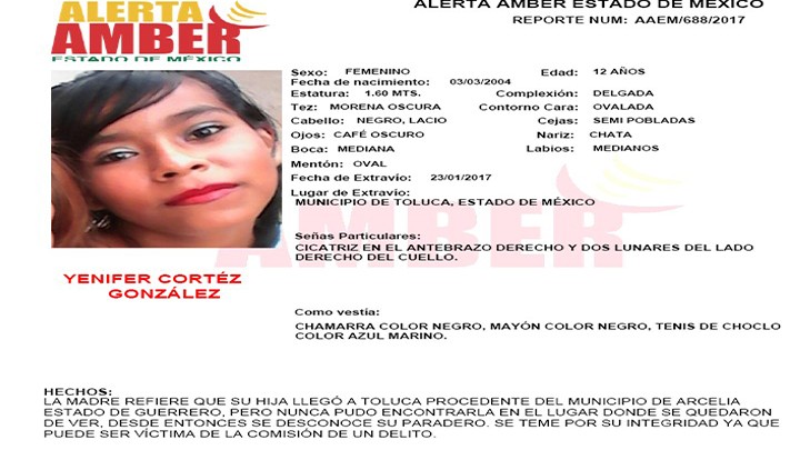 Alerta Amber Estado de México