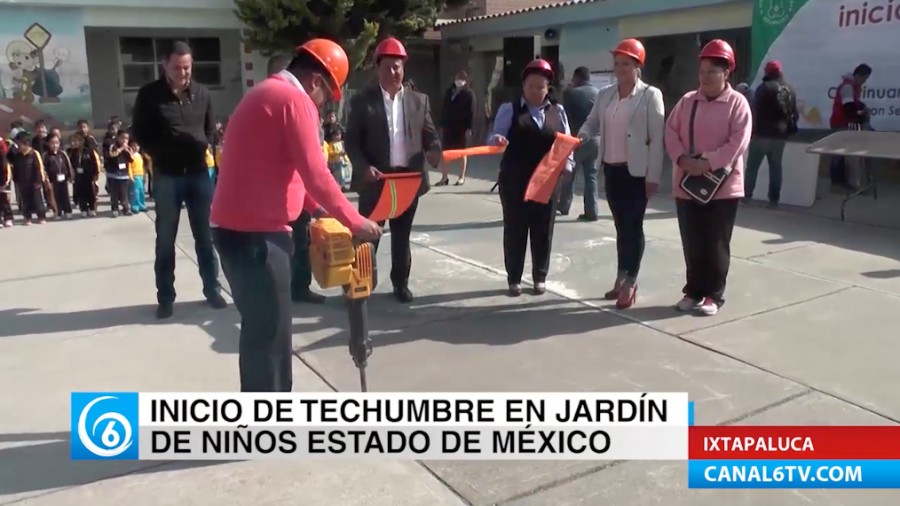 Inicio de techumbre en el jardín de niños Estado de México en Jesús María