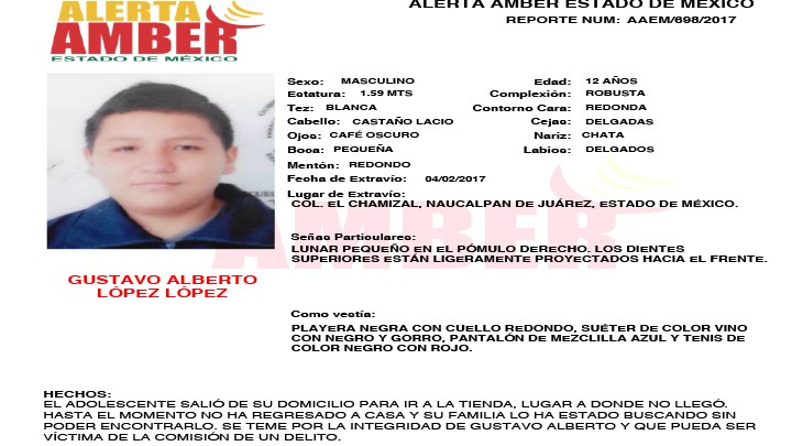 Alerta Amber Estado de México