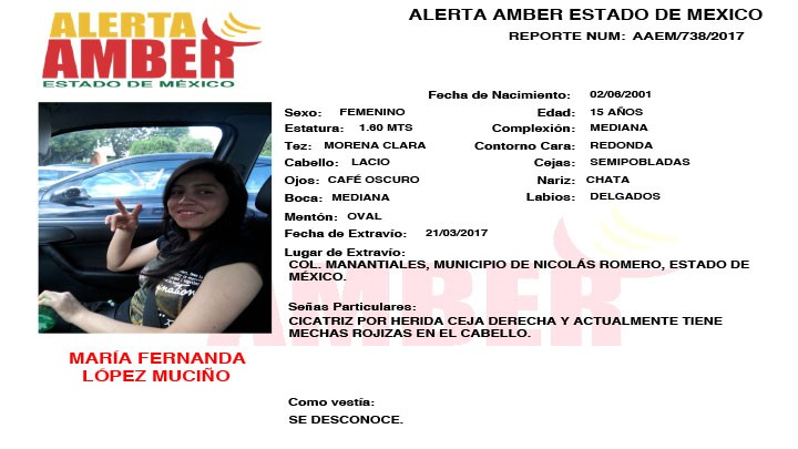 Alerta Amber Estado de México