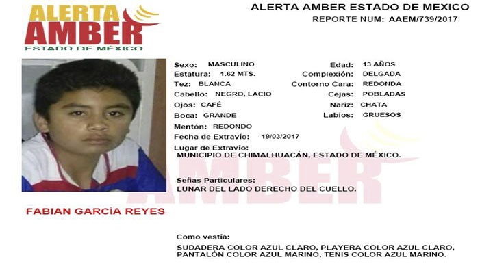 Alerta Amber Estado de México