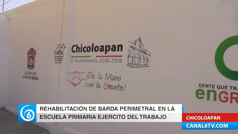 Rehabilitación de barda perimetral en la primaria Ejército del Trabajo en Chicoloapan