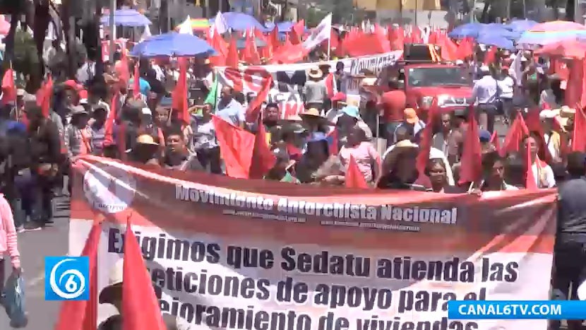 Manifestación de ayer frente a las oficinas de SEDATU en la CDMX