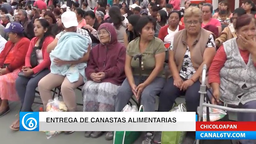Continúa la entrega de canastas alimentarias en el municipio de Chicoloapan