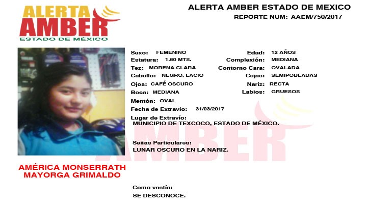 Alerta Amber Estado de México