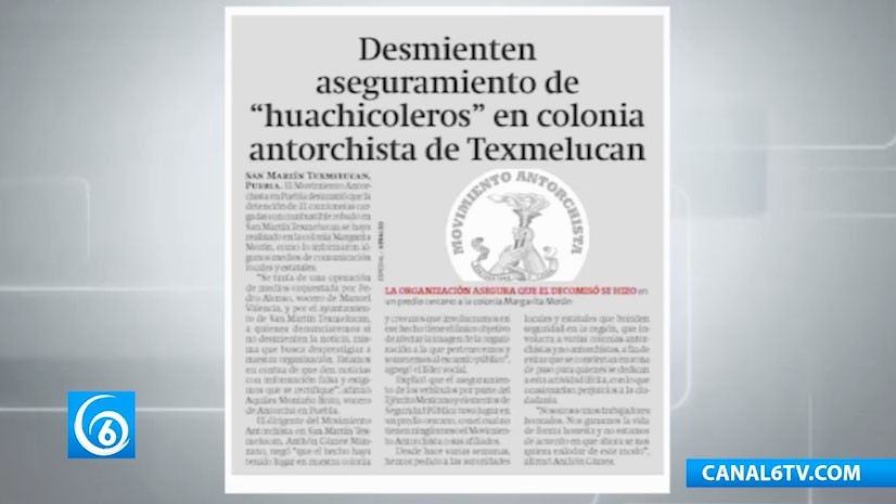 El Movimiento Antorchista desmiente aseguramiento de huachicoleros