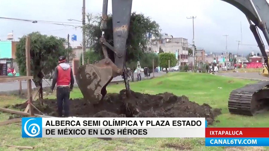 Inicia la construcción de una plaza y alberca semi olímpica en Los Héroes, Ixtapaluca