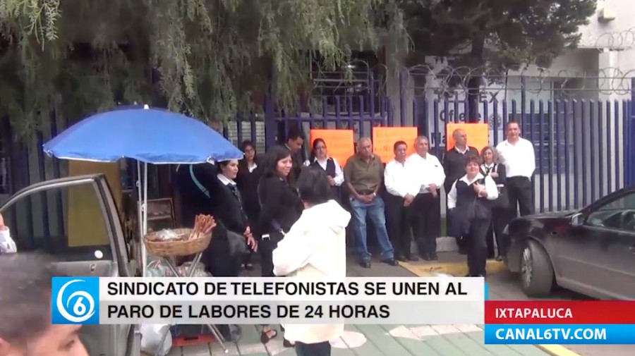 Trabajadores de Telmex en Ixtapaluca se unieron al paro nacional por cambios en el contrato colectivo de trabajo