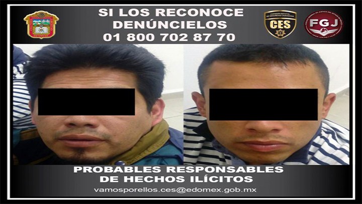 CAPTURAN A DOS SOSPECHOSOS DEL DELITO DE ROBO CON VIOLENCIA EN ATIZAPÁN DE ZARAGOZA