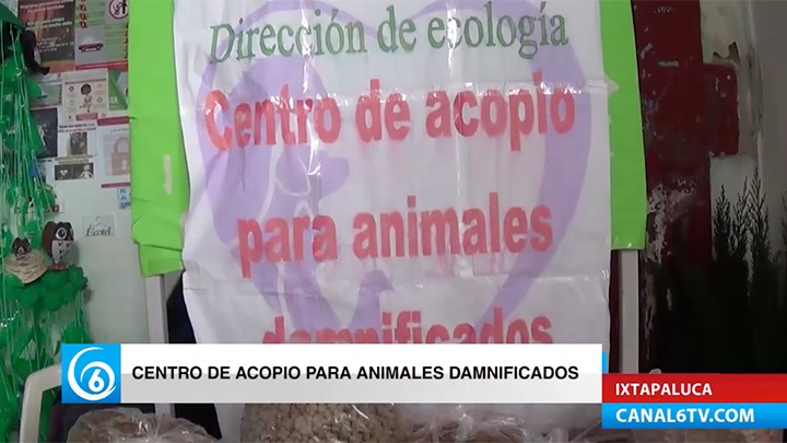Habilitan en Ixtapaluca centro de acopio para animales damnificados