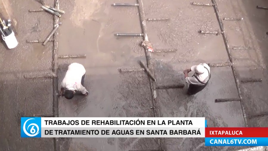 Trabajos de rehabilitación en la planta de tratamiento en aguas de Santa Bárbara