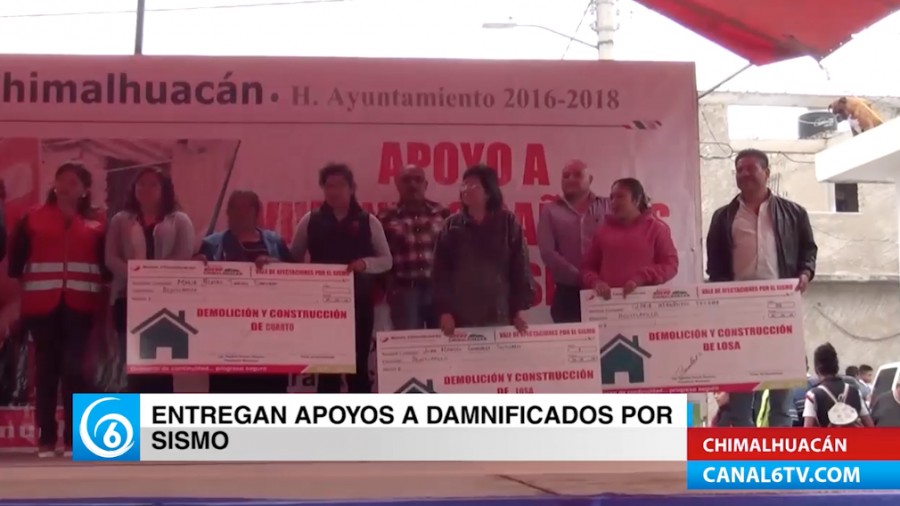 Entregan apoyos para vivienda a damnificados por sismo en Chimalhuacán