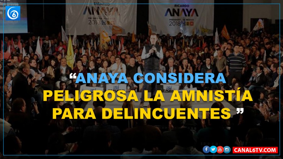 PELIGROSA LA AMNISTÍA PARA DELINCUENTES: ANAYA