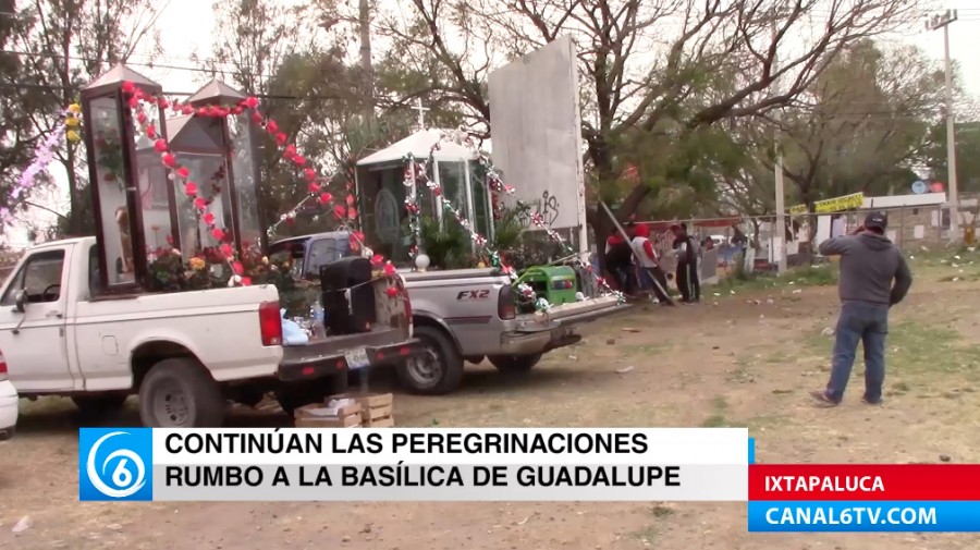 Continúan peregrinaciones rumbo a la basílica de Guadalupe