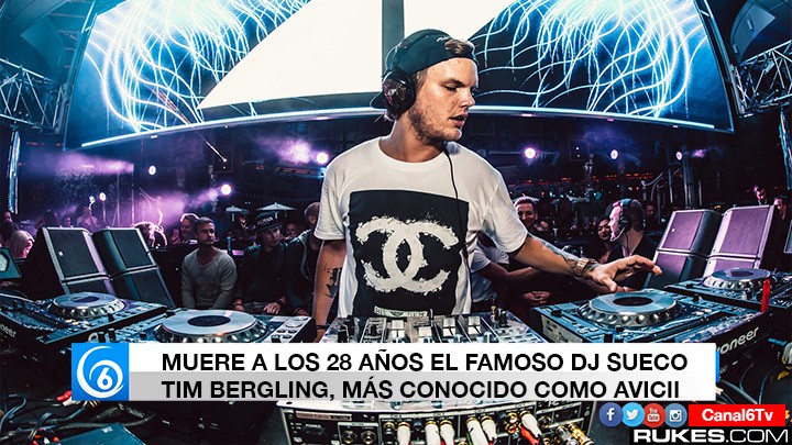Muere el DJ sueco Avicii a los 28 años de edad