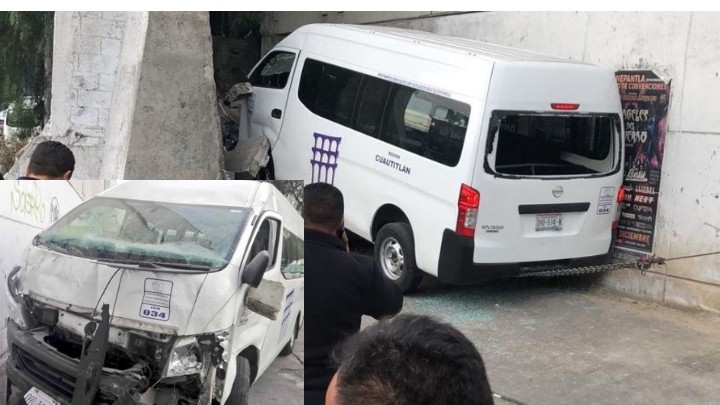 Nueve lesionados deja un choque de transporte público en Tlalnepantla