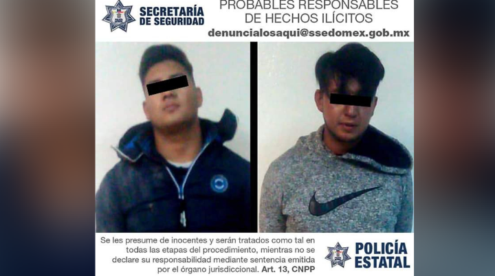 Policías detienen a dos asaltantes,  luego de robar una camioneta con lujo de violencia