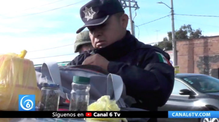 Durante operativos implementados detuvieron a usuario de transporte en posesión de marihuana