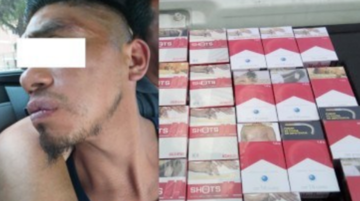 Sujeto roba alcohol y cigarros en una tienda Oxxo de Ecatepec