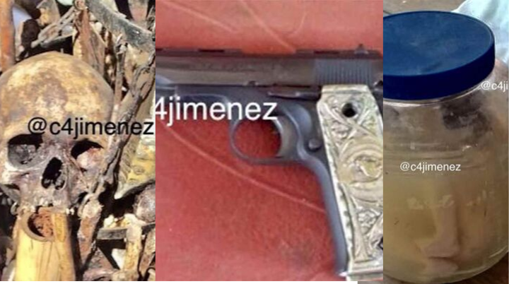 Hallan cráneos, feto y armas de fuego en un inmueble de la GAM