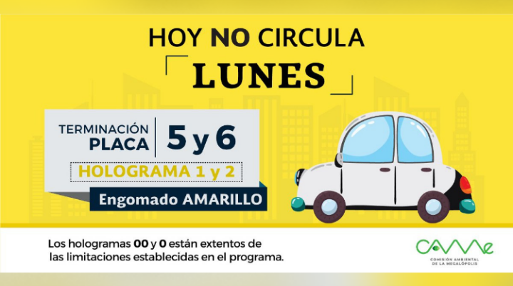 El #HoyNoCircula de este lunes 28 de octubre