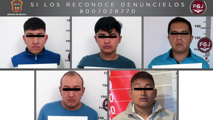 Detienen a cinco sujetos por el delito de robo de vehículo en el Edomex