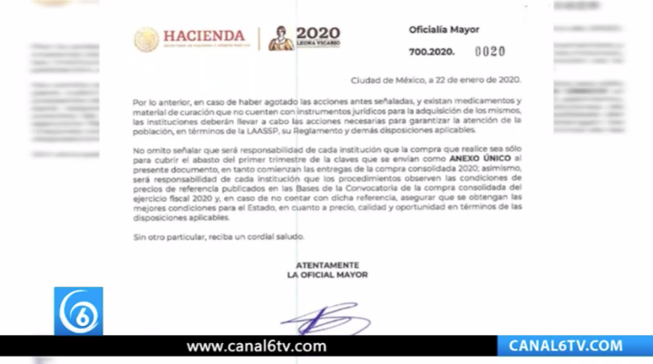 Documento del gobierno federal admite desabasto de medicamentos