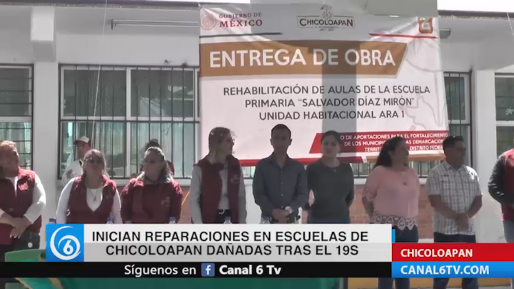 Inician reparaciones en escuelas de Chicoloapan dañadas tras el 19S