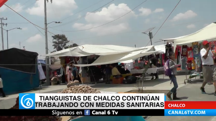 Tianguistas de Chalco continúan trabajando con medidas sanitarias