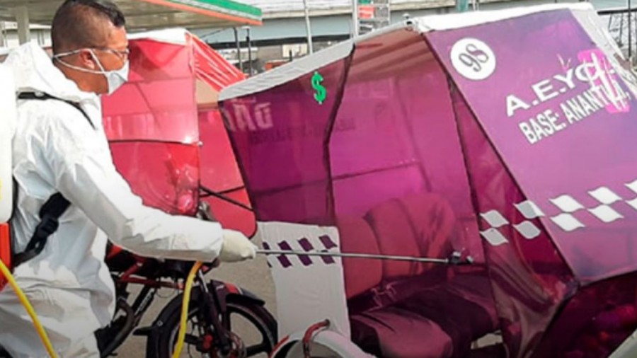 Chimalhuacán sanitizó mototaxis