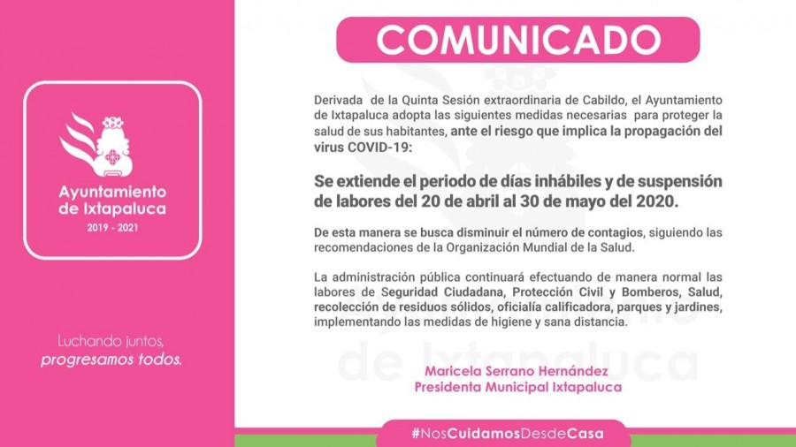 Ixtapaluca extendió el confinamiento