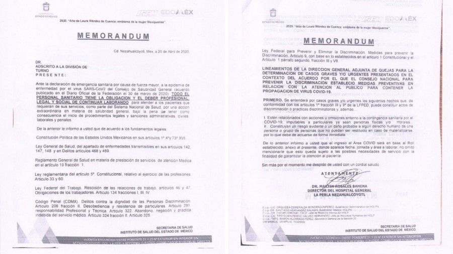 Amenazan a médicos si renuncian por falta de equipo para combatir Covid-19