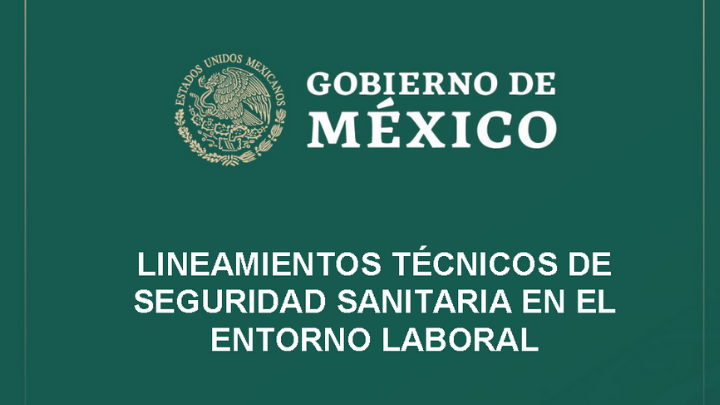 Publican lineamientos de seguridad sanitaria en el entorno laboral