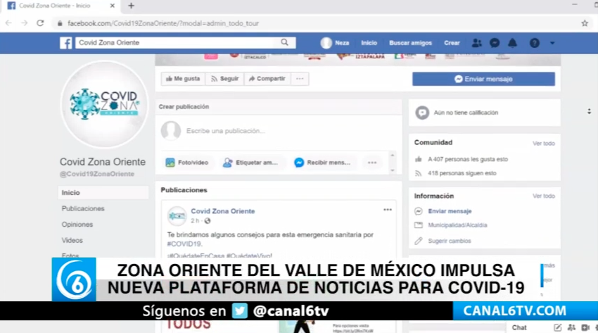 Zona oriente del Valle de México impulsa nueva plataforma de noticias para COVID-19