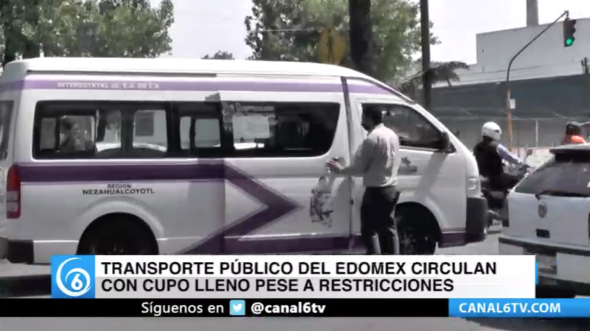 Transporte público del Edomex circulan con cupo lleno pese a restricciones