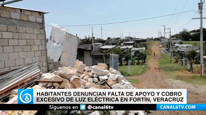 Habitantes denuncia falta de apoyo y cobro excesivo de luz eléctrica en Fortín, Veracruz